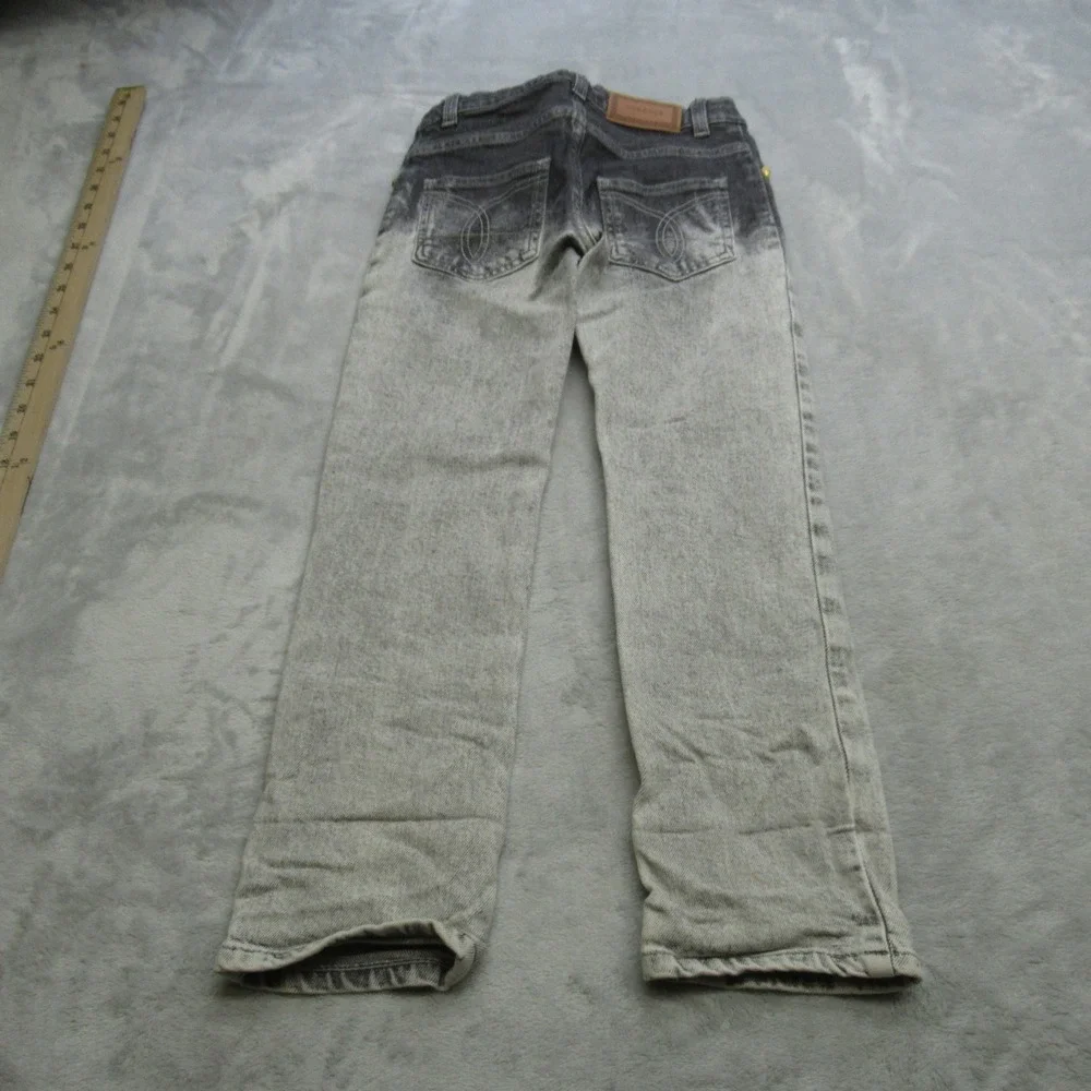 Versace Jeans Youth 6A 22X21 Gray Logo Graphic‎ Button Waist Straight Italy Made